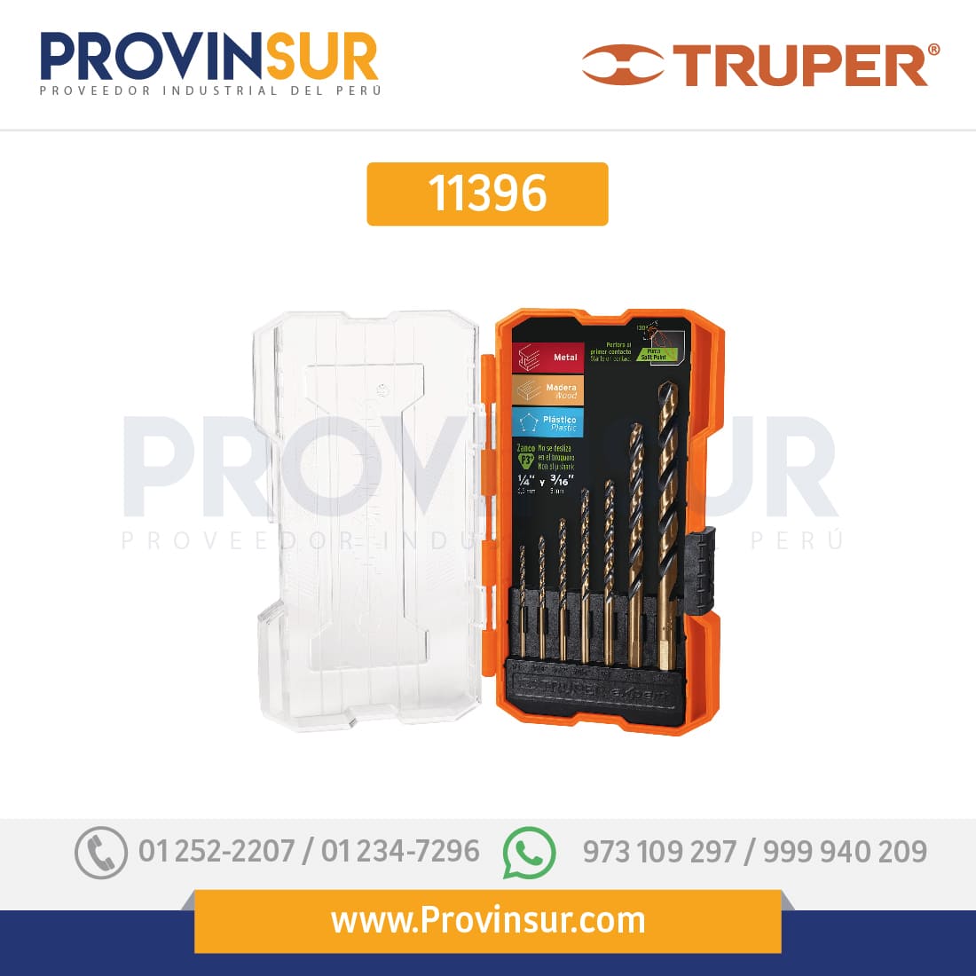 Juego de brocas de alta velocidad, 7 piezas 11396 Truper 1 Juego de brocas de alta velocidad, 7 piezas 11396 Truper