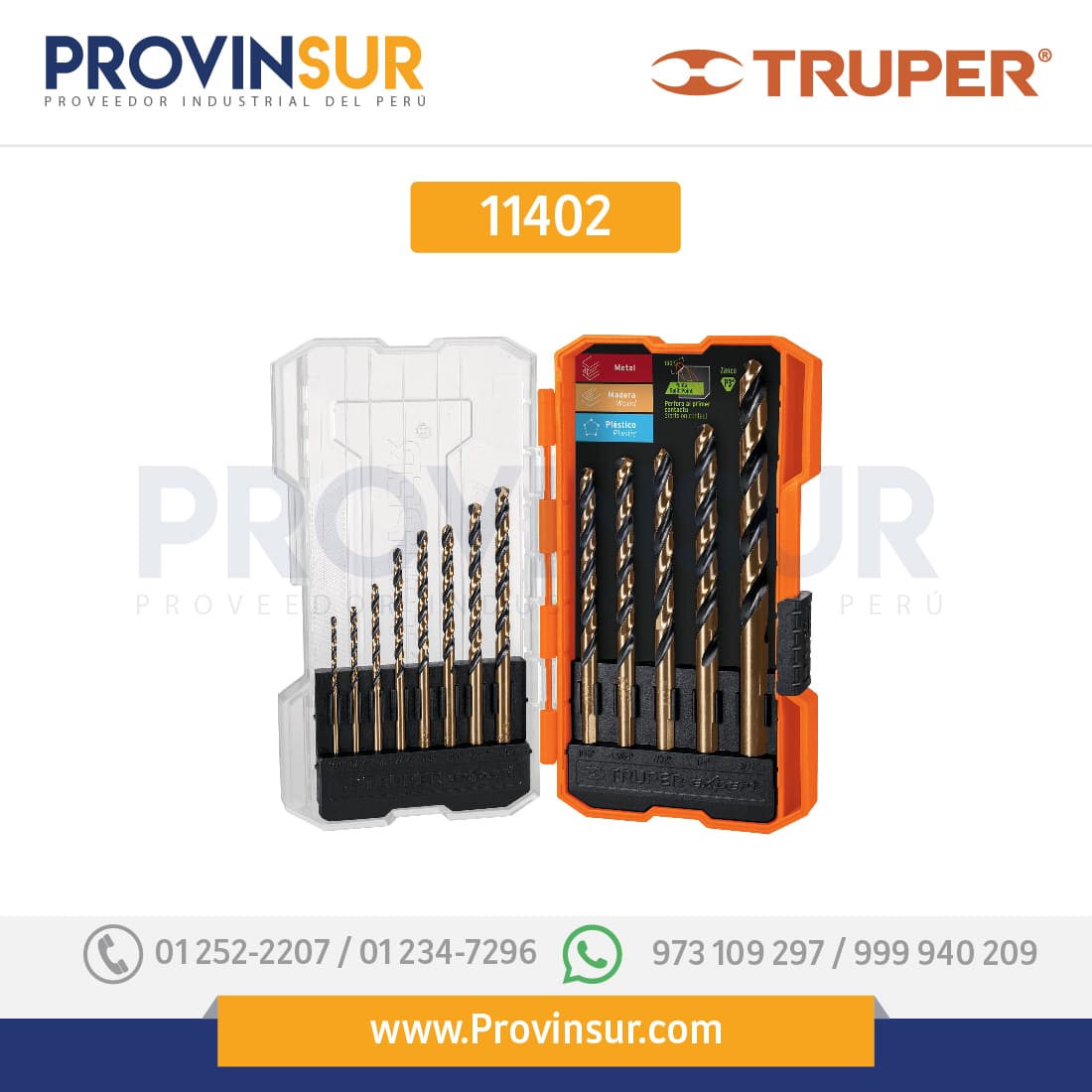 Juego de brocas de alta velocidad, 13 piezas 11402 Truper 1 Juego de brocas de alta velocidad, 13 piezas 11402 Truper