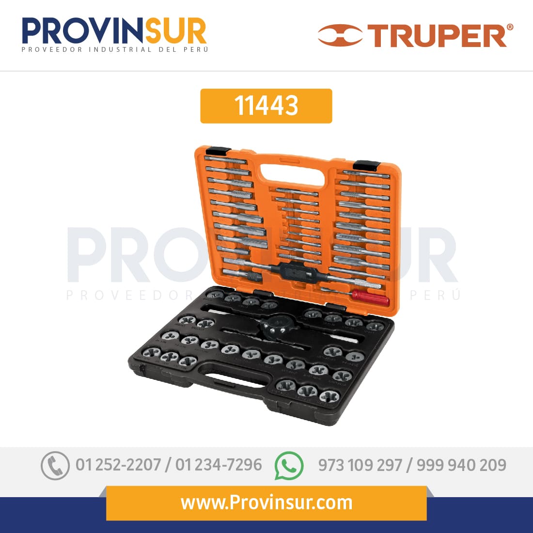 Juego de 60 piezas de machuelos y tarrajas 11443 Truper 1 Juego de 60 piezas de machuelos y tarrajas 11443 Truper