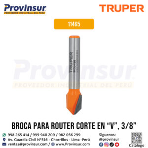 Broca para router corte en V de 3/8 pulgadas 11465 Truper