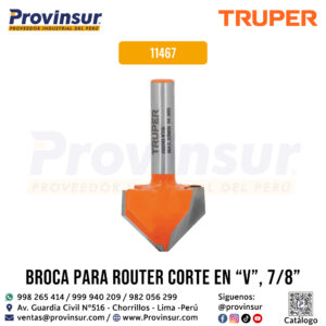 Broca para router corte en V de 7/8 pulgadas 11467 Truper