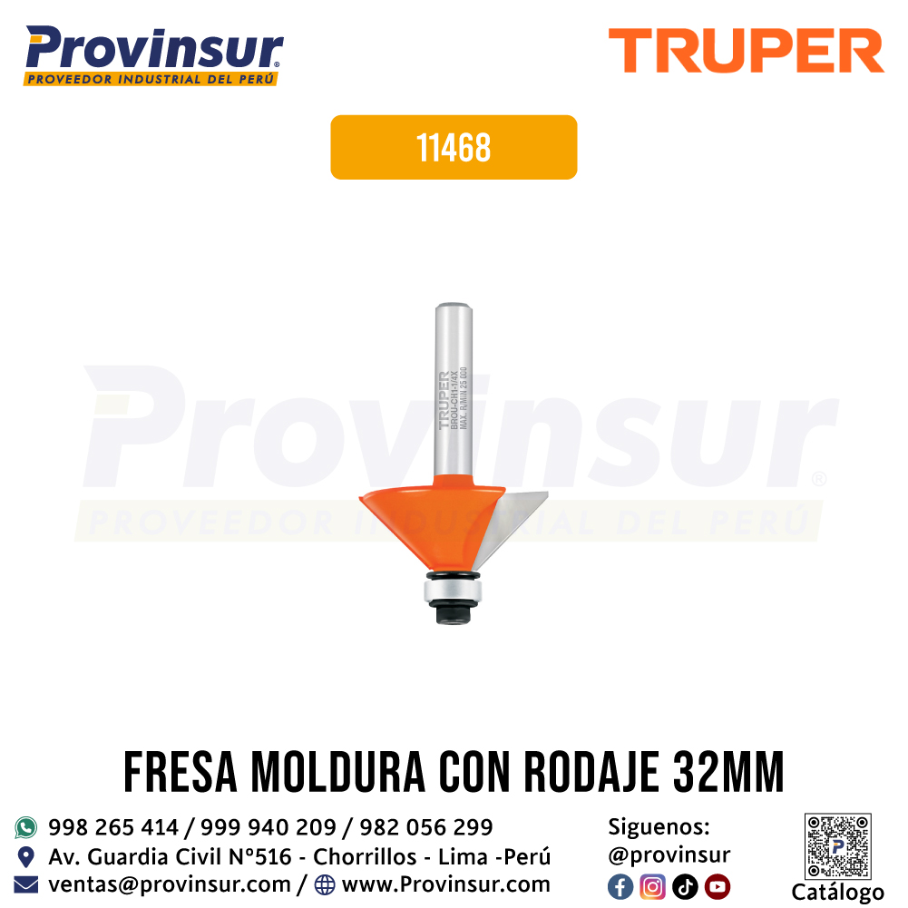 Broca para Router Chaflán 1-1/4 Pulgadas con Balero 11468 Truper 1 Broca para router chaflán 1-1/4 pulgadas con balero 11468 Truper