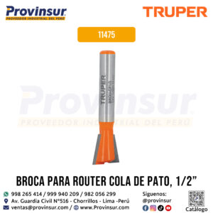 Broca para router cola de pato de 1/2 pulgada 11475 Truper