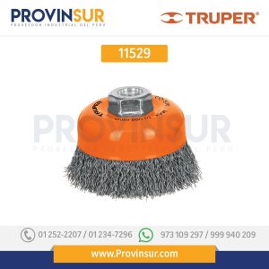 Carda de copa, alambre ondulado, 4" para esmeril 11529 Truper
