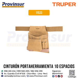 Portaherramientas de carnaza con 10 compartimentos 11533 Truper