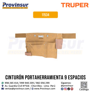 Portaherramientas de carnaza con 9 compartimentos 11534 Truper