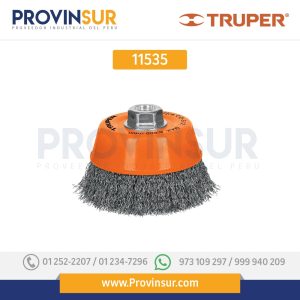 Carda de copa, alambre ondulado, 5" para esmeril 11535 Truper