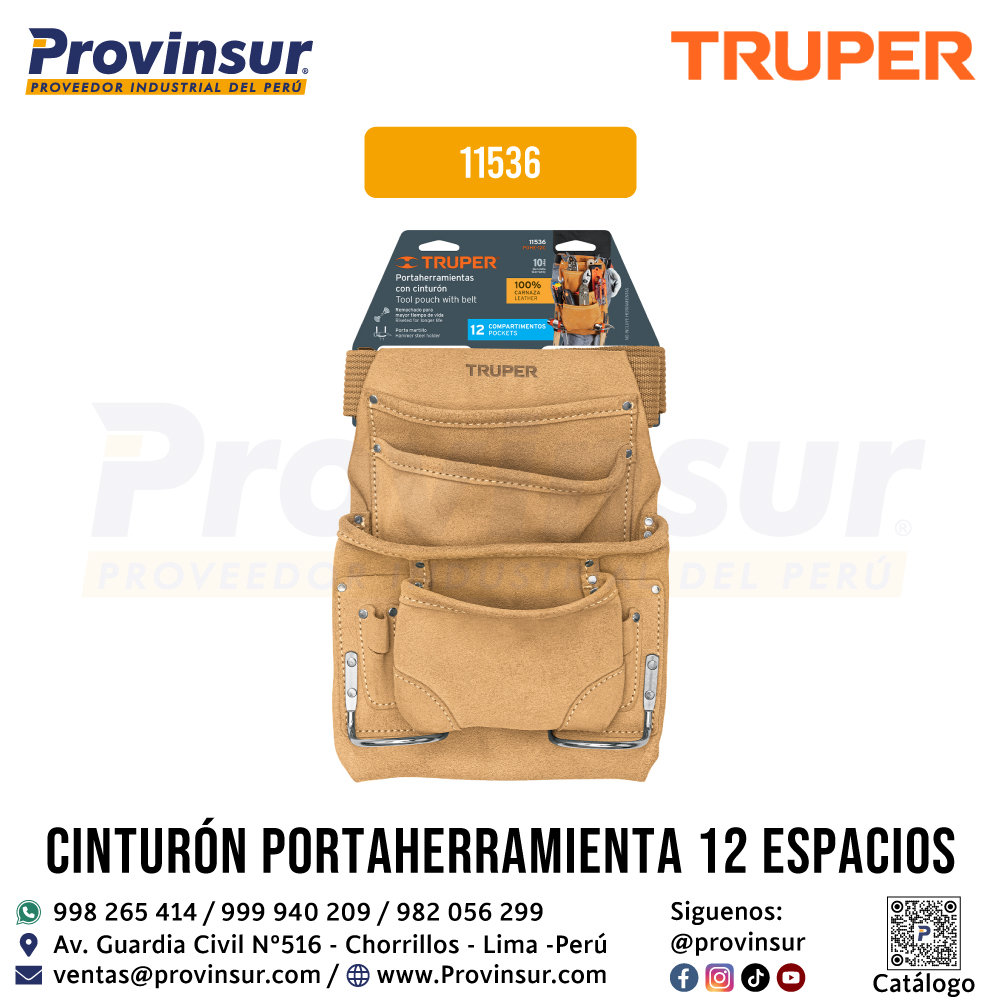Portaherramientas de Carnaza con 12 Compartimentos 11536 Truper 4 Portaherramientas de carnaza con 12 compartimentos 11536 Truper