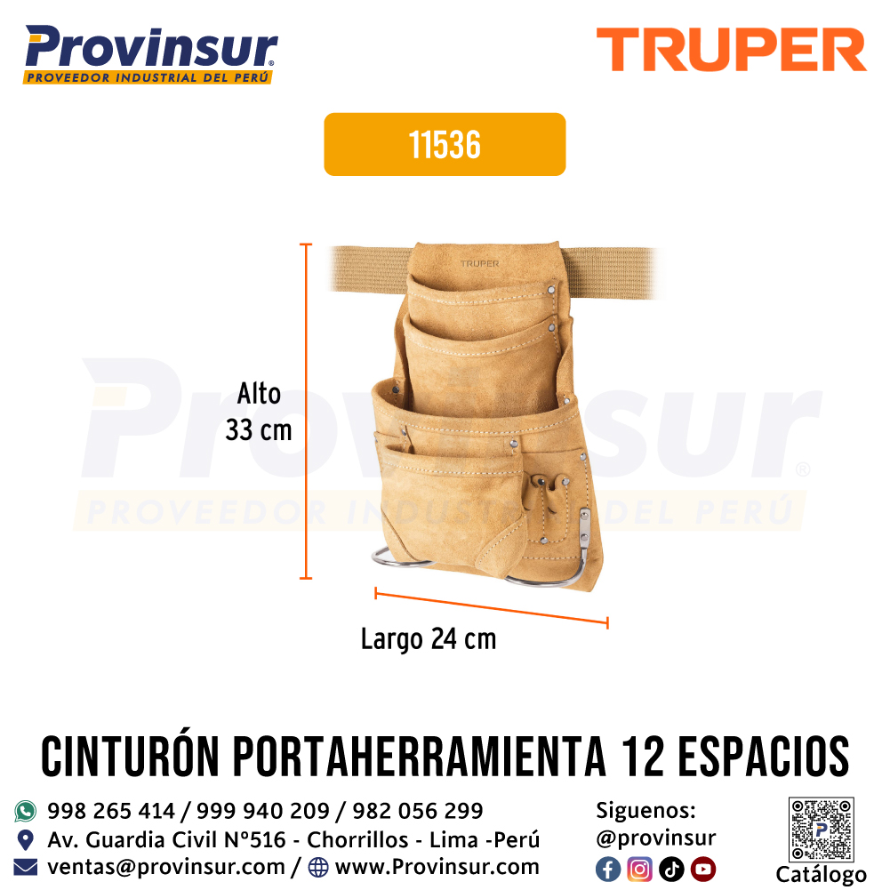 Portaherramientas de Carnaza con 12 Compartimentos 11536 Truper 3 Portaherramientas de carnaza con 12 compartimentos 11536 Truper