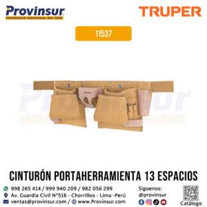 Portaherramientas de carnaza con 13 compartimentos 11537 Truper