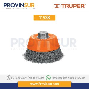 Carda de copa, alambre ondulado, 5", milimétrica para esmeril 11538 Truper