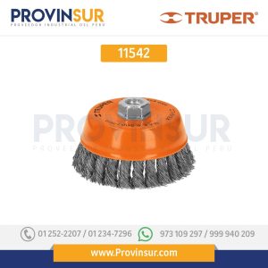 Carda de copa, alambre trenzado grueso, 5" para esmeril 11542 Truper