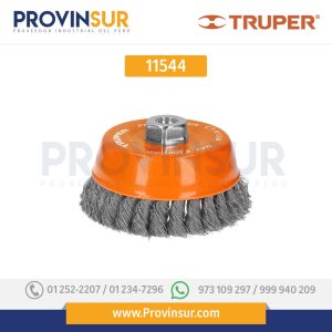Carda copa, alambre trenzado fino, 5", milimétrica p/esmeril 11544 Truper