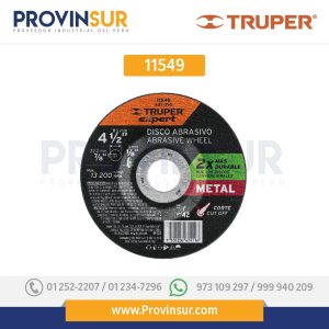 Disco corte metal, tipo42, diámetro 4-1/2", alto rendimiento 11549 Truper