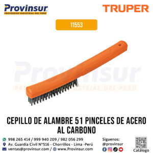 Cepillo de alambre 51 pinceles de acero al carbono 11553 Truper