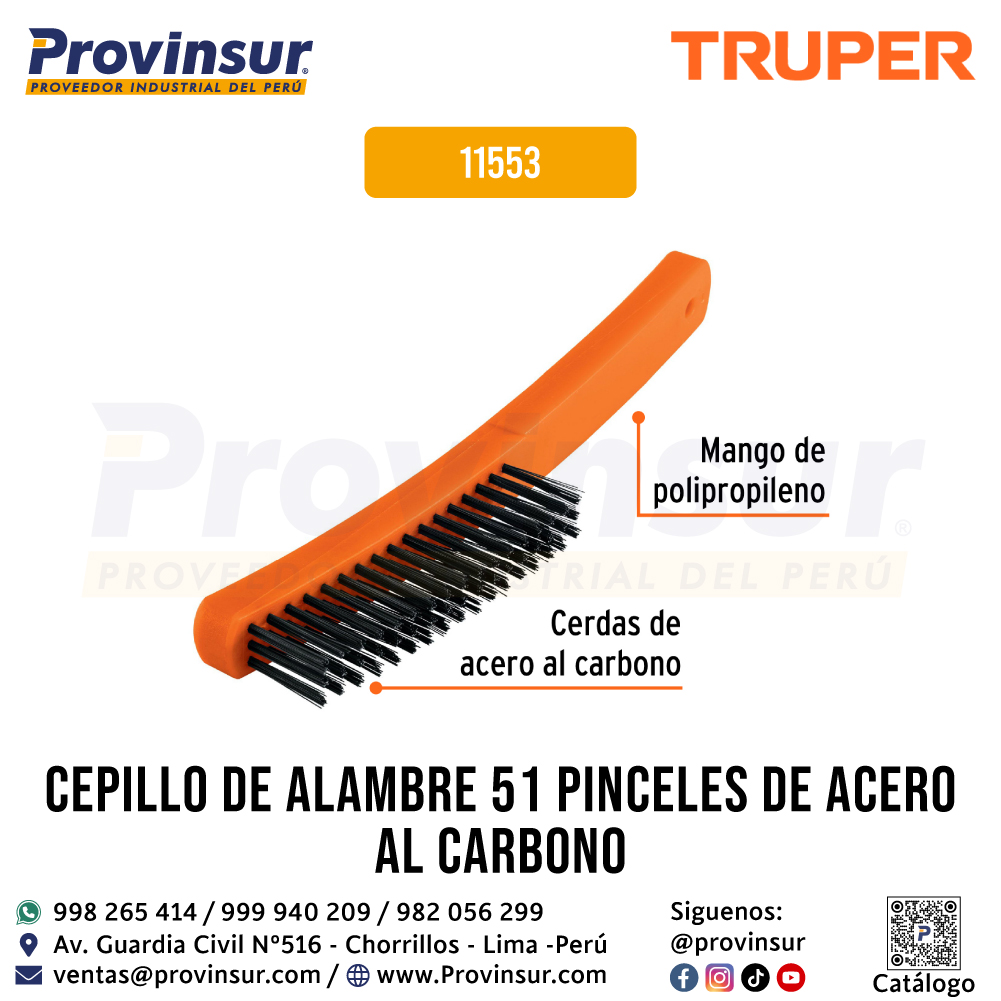 Cepillo de Alambre 51 Pinceles de Acero al Carbono 11553 Truper 3 Cepillo de alambre 51 pinceles de acero al carbono 11553 Truper