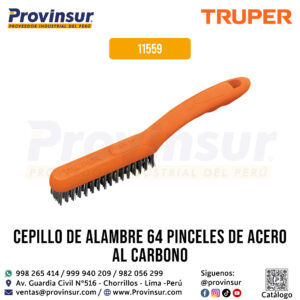 Cepillo de alambre 64 pinceles de acero al carbono 11559 Truper