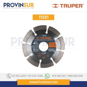 Disco de diamante, rin segmentado, 4" 11581 Truper