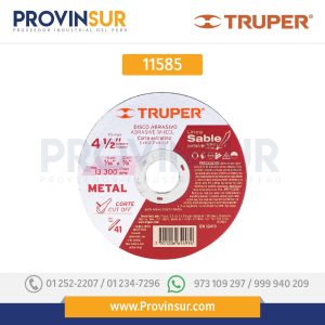 Disco Tipo 41, corte fino de metal, Línea Sable 4-1/2", 1.6mm 11585 Truper