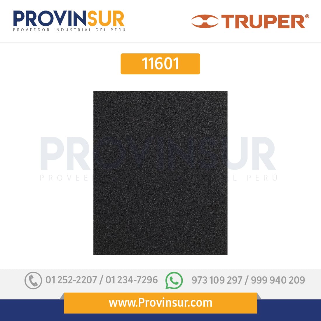 Lija de esmeril negra respaldo de tela, grano 50 11601 Truper 1 Lija de esmeril negra respaldo de tela, grano 50 11601 Truper