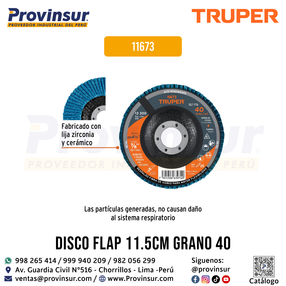 Disco Laminado 4-1/2 Pulgadas Grano 40 Centro 7/8 Pulgadas Fibra 11673 Truper 3 Disco laminado 4-1/2 pulgadas grano 40 centro 7/8 pulgadas fibra 11673 Truper