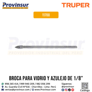 Broca para vidrio y azulejo 1/8 pulgadas 11700 Truper