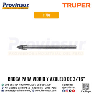 Broca para vidrio y azulejo 3/16 pulgadas 11701 Truper