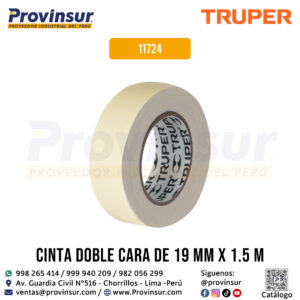 Cinta doble cara de 19 mm x 1.5 m 11724 Truper