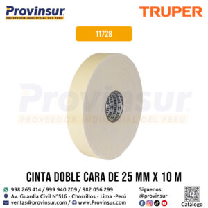 Cinta doble cara de 25 mm x 10 m 11728 Truper
