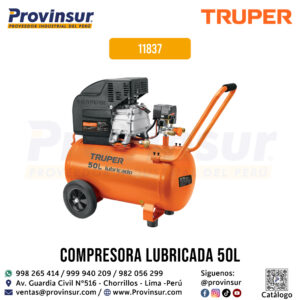 Compresor lubricado de aire 50 litros 220 V / 60 Hz 11837 Truper