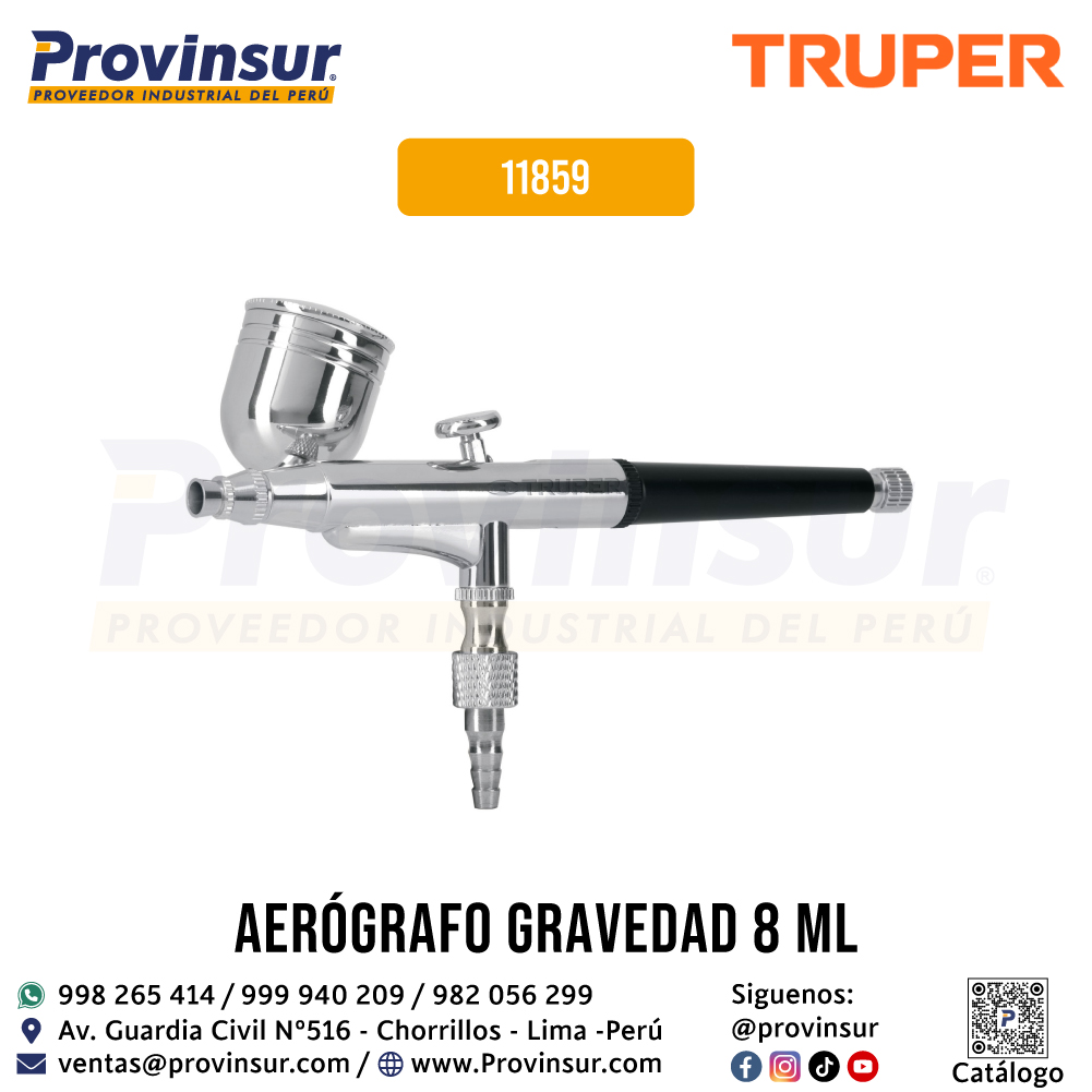 Pistola Aerográfica de Gravedad Vaso Multiposición 11859 Truper 1 Pistola aerográfica de gravedad vaso multiposición 11859 Truper