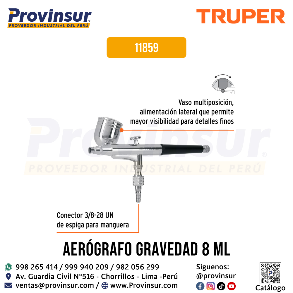 Pistola Aerográfica de Gravedad Vaso Multiposición 11859 Truper 2 Pistola aerográfica de gravedad vaso multiposición 11859 Truper