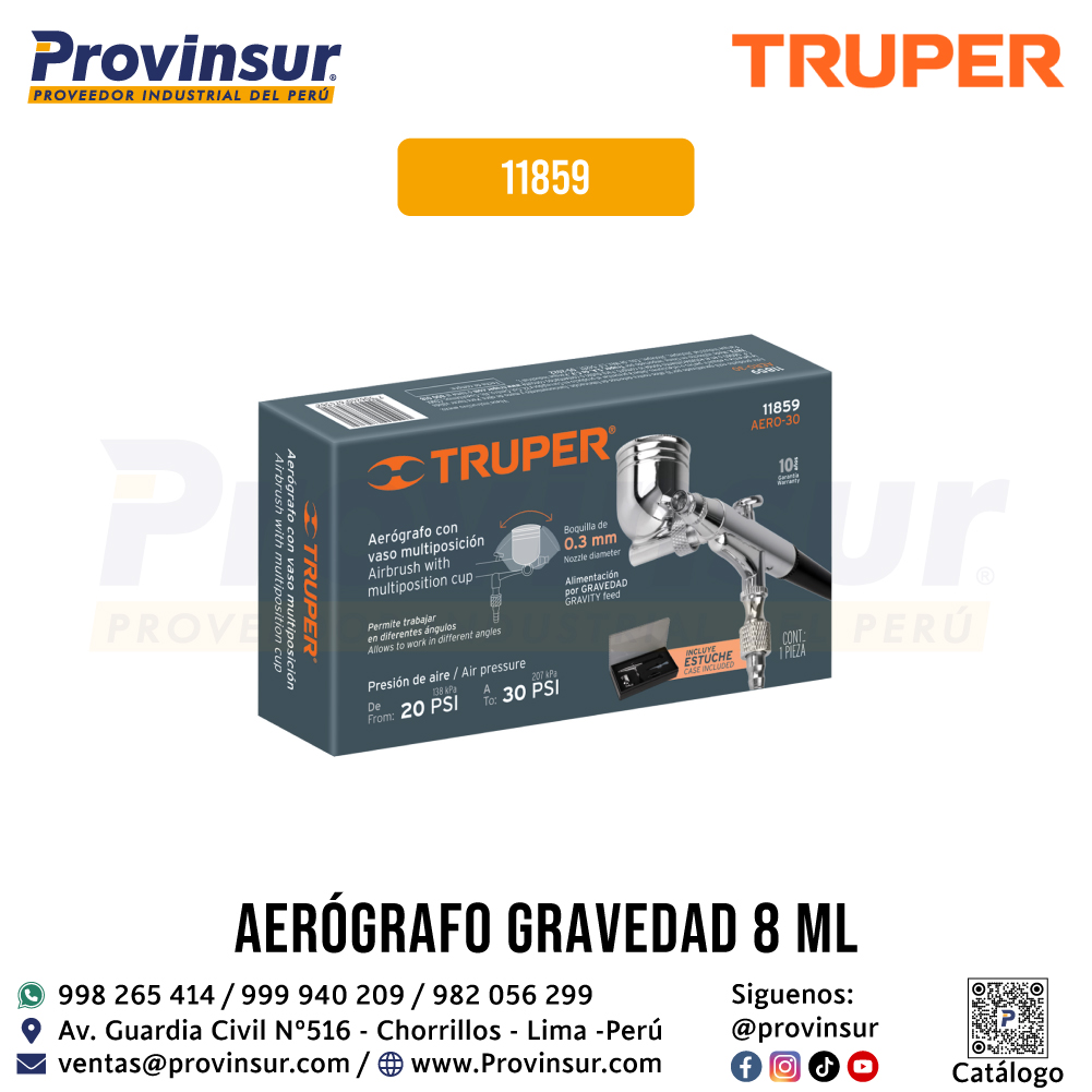 Pistola Aerográfica de Gravedad Vaso Multiposición 11859 Truper 5 Pistola aerográfica de gravedad vaso multiposición 11859 Truper