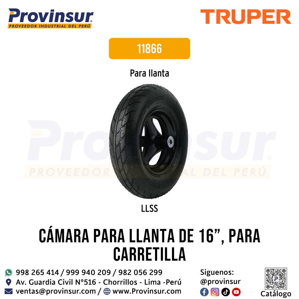 Cámara para Llanta de 16 Pulgadas para Carretilla 11866 Truper 5 Cámara para llanta de 16 pulgadas para carretilla 11866 Truper