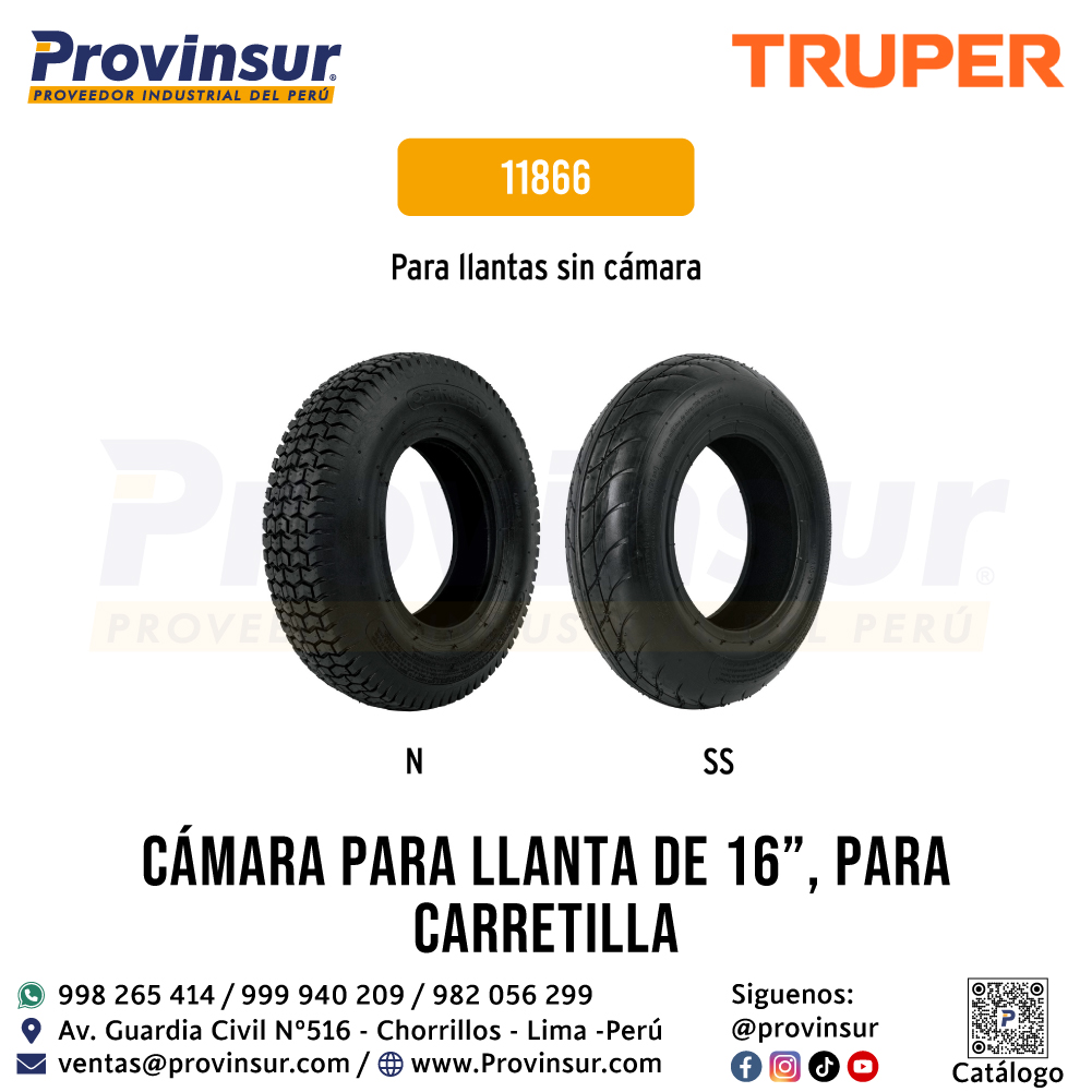 Cámara para Llanta de 16 Pulgadas para Carretilla 11866 Truper 3 Cámara para llanta de 16 pulgadas para carretilla 11866 Truper