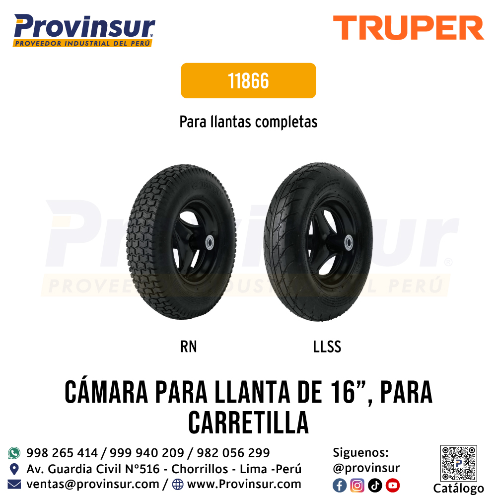 Cámara para Llanta de 16 Pulgadas para Carretilla 11866 Truper 4 Cámara para llanta de 16 pulgadas para carretilla 11866 Truper