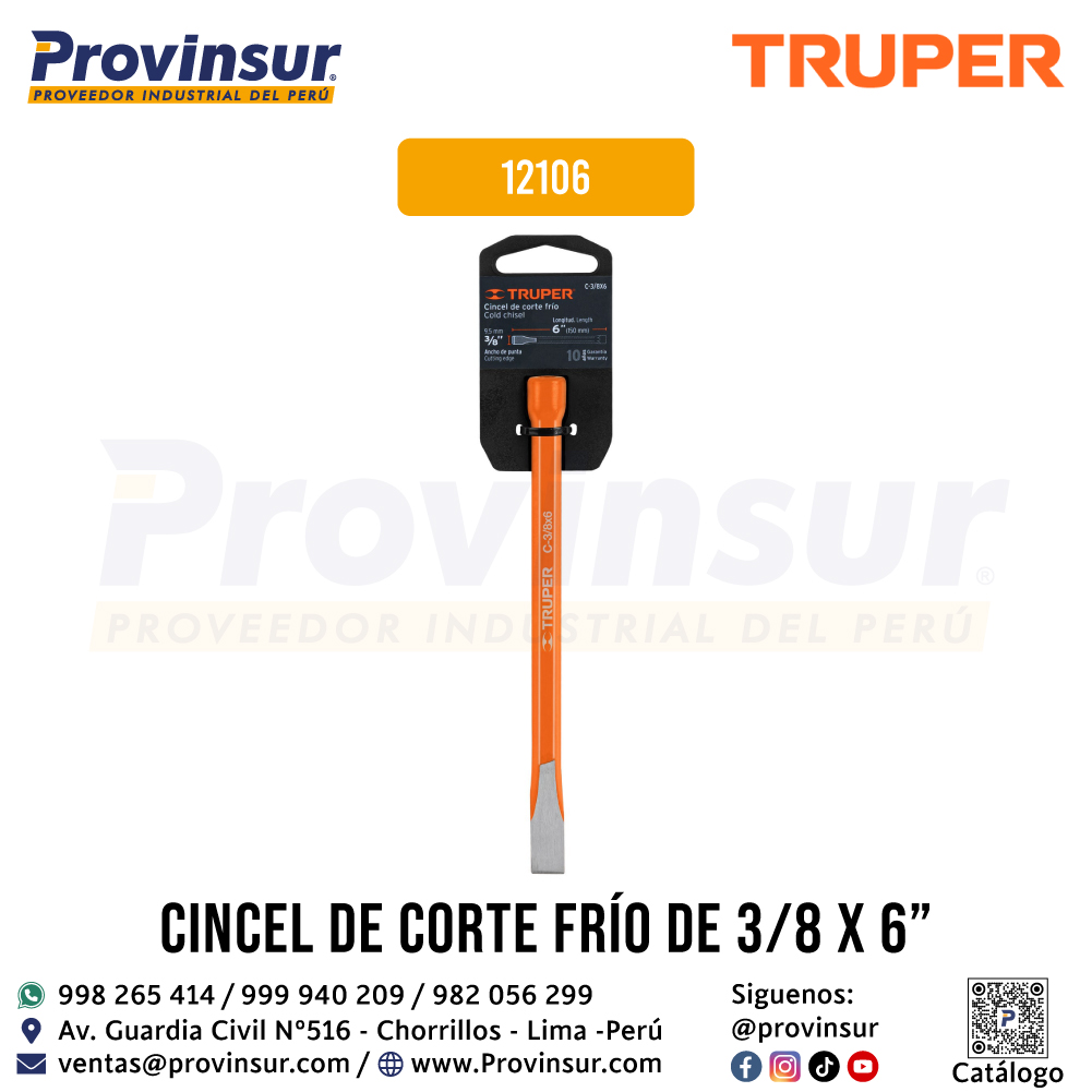 Cincel de Corte Frío 3/8 X 6 Pulgadas 12106 Truper 4 Cincel de corte frío 3/8 X 6 pulgadas 12106 Truper