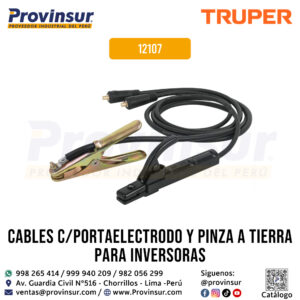 Cable para electrodo y tierra 200A con conector 3/8 pulgadas 12107 TRUPER