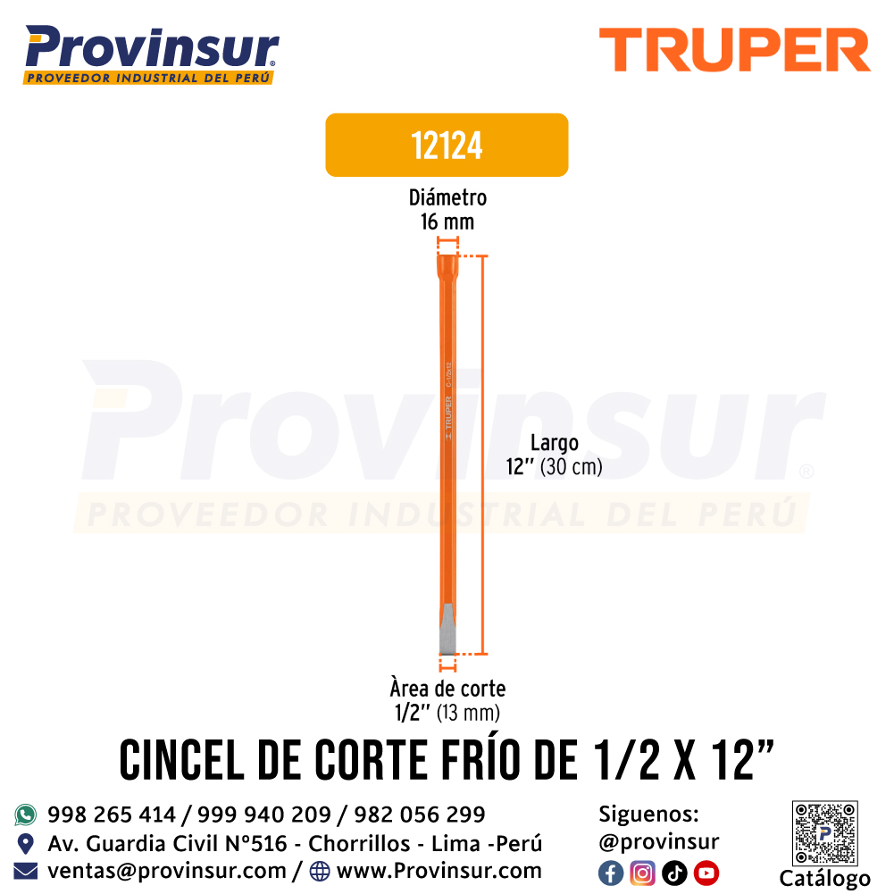 Cincel de Corte Frío 1/2 X 12 Pulgadas 12124 Truper 3 Cincel de corte frío 1/2 X 12 pulgadas 12124 Truper