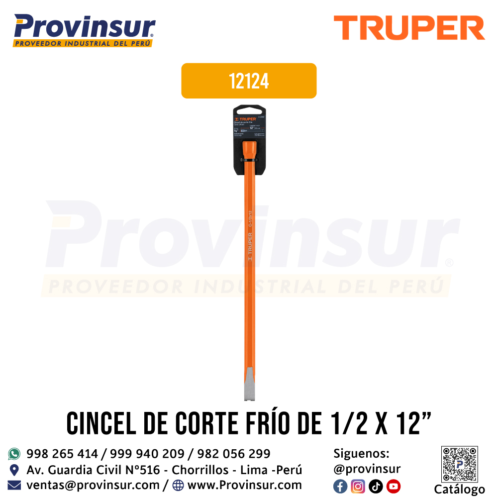 Cincel de Corte Frío 1/2 X 12 Pulgadas 12124 Truper 4 Cincel de corte frío 1/2 X 12 pulgadas 12124 Truper
