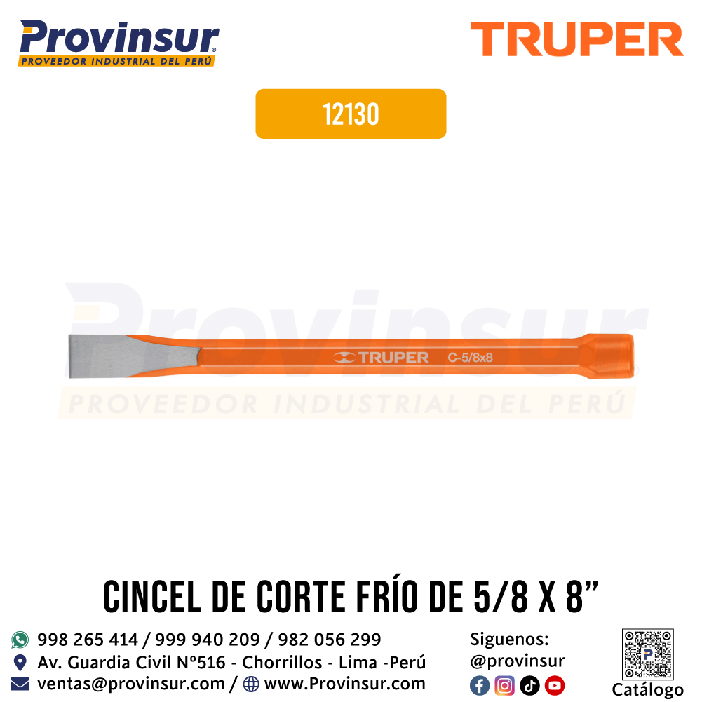 Cincel de Corte Frío 5/8 X 8 Pulgadas 12130 Truper 1 Cincel de corte frío 5/8 X 8 pulgadas 12130 Truper