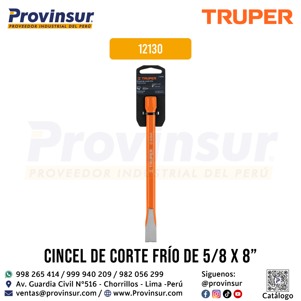 Cincel de Corte Frío 5/8 X 8 Pulgadas 12130 Truper 4 Cincel de corte frío 5/8 X 8 pulgadas 12130 Truper