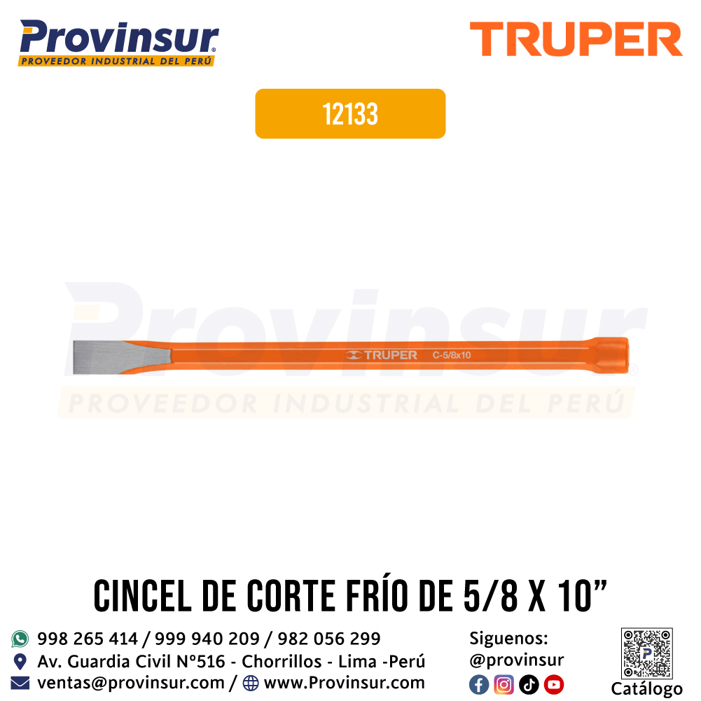 Cincel de Corte Frío 5/8 X 10 Pulgadas 12133 Truper 1 Cincel de corte frío 5/8 X 10 pulgadas 12133 Truper