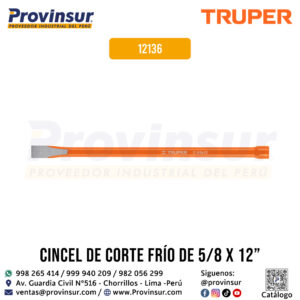 Cincel de corte frío 5/8 X 12 pulgadas 12136 Truper