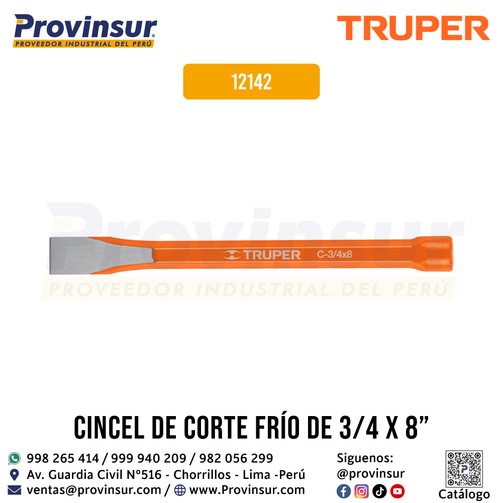 Cincel de Corte Frío 3/4 X 8 Pulgadas 12142 Truper 1 Cincel de corte frío 3/4 X 8 pulgadas 12142 Truper