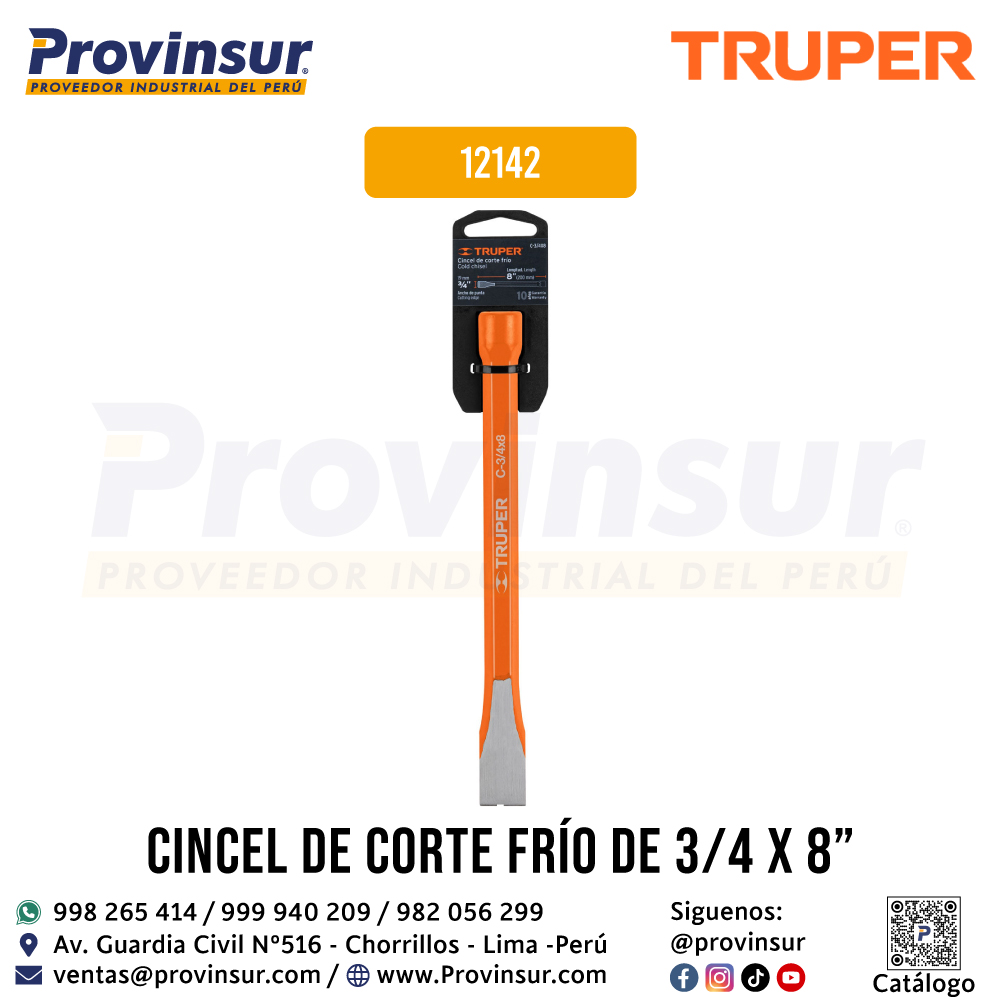 Cincel de Corte Frío 3/4 X 8 Pulgadas 12142 Truper 4 Cincel de corte frío 3/4 X 8 pulgadas 12142 Truper