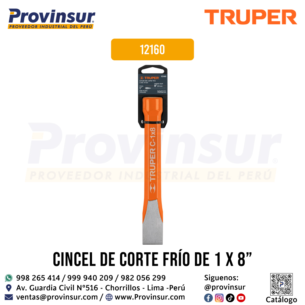 Cincel de Corte Frío de 1 X 8 Pulgadas 12160 Truper 4 Cincel de corte frío de 1 X 8 pulgadas 12160 Truper