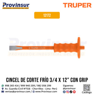 Cincel de corte frío 3/4 X 12 pulgadas con grip 12172 Truper