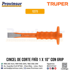 Cincel de corte frío 1 x 10 pulgadas con grip 12273 Truper