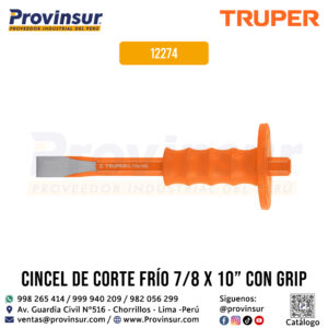 Cincel de corte frío de 7/8 x 10 pulgadas con grip 12274 Truper